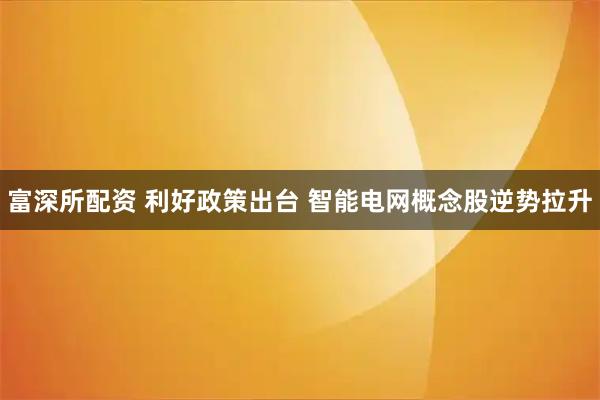 富深所配资 利好政策出台 智能电网概念股逆势拉升